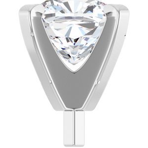 14K Witgoud 5x5 mm Cushion 4-Prong Lage Zetkop met stift - Afbeelding 5