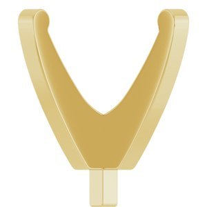 14K Geelgoud 8.5x8.5 mm Cushion 4-Prong Lage Zetkop met stift