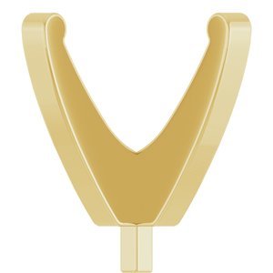 14K Geelgoud 9x9 mm Cushion 4-Prong Lage Zetkop met stift