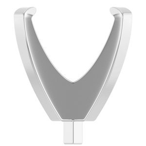 14K Witgoud 9.5x9.5 mm Cushion 4-Prong Lage Zetkop met stift