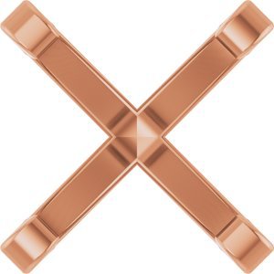 14K Roségoud 7.5x7.5 mm Cushion 4-Prong Lage Zetkop met stift - Afbeelding 2