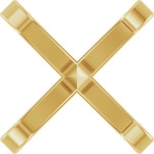 14K Geelgoud 7.5x7.5 mm Cushion 4-Prong Lage Zetkop met stift - Afbeelding 2