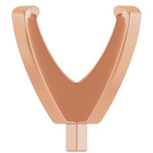 14K Roségoud 7.5x7.5 mm Cushion 4-Prong Lage Zetkop met stift