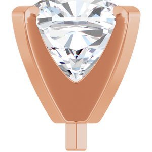 14K Roségoud 7.5x7.5 mm Cushion 4-Prong Lage Zetkop met stift - Afbeelding 5