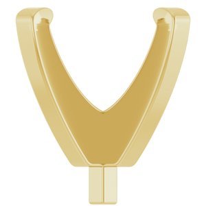 14K Geelgoud 7.5x7.5 mm Cushion 4-Prong Lage Zetkop met stift