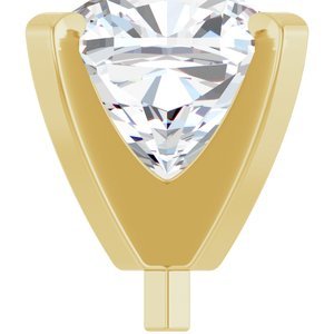 14K Geelgoud 7.5x7.5 mm Cushion 4-Prong Lage Zetkop met stift - Afbeelding 5
