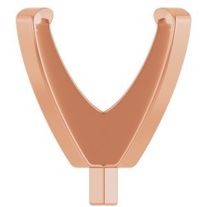 14K Roségoud 7.5x7.5 mm Cushion 4-Prong Lage Zetkop met stift - Afbeelding 3