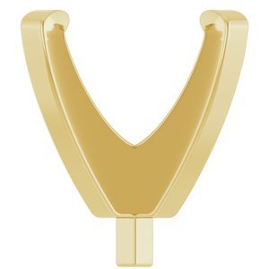 14K Geelgoud 7.5x7.5 mm Cushion 4-Prong Lage Zetkop met stift - Afbeelding 3
