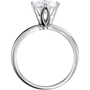 14K Wit 8.3-9 mm Rond 4-Prong Tulp-zetting Solitair Verlovings Ring Montuur - Afbeelding 3