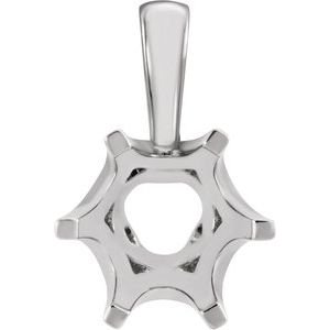 18K Witgoud 7.5 mm Rond 6-Prong Crown Hanger Montuur