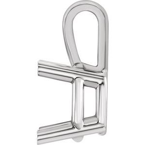 14K Witgoud 6 mm Cushion 4-Prong Hanger Montuur - Afbeelding 2