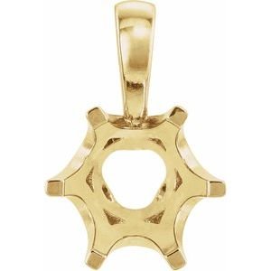 18K Geelgoud 5 mm Rond 6-Prong Crown Hanger Montuur