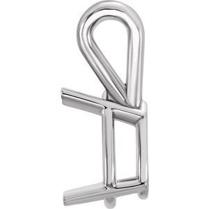 18K Witgoud 9x6 mm Peer 4-Prong Hanger Montuur - Afbeelding 2