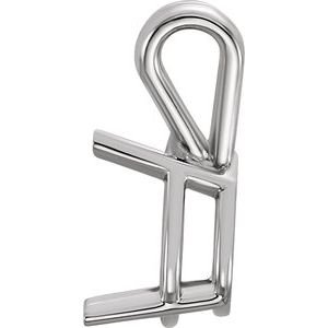14K Witgoud 9x6 mm Peer 4-Prong Hanger Montuur - Afbeelding 2