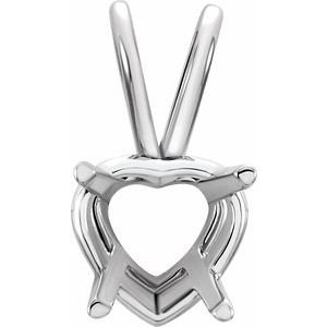 18K Witgoud 6x6 mm Hart 4-Prong Hanger Montuur