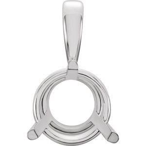 18K Witgoud 8 mm Rond 3-Prong Hanger Montuur
