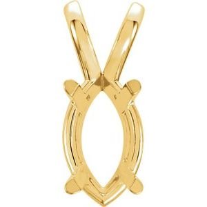 14K Geelgoud 9x5 mm Marquise 4-Prong Hanger Montuur