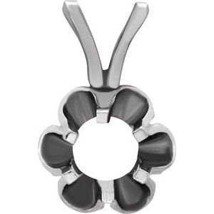 14K Witgoud 5.2 mm Rond 6-Prong Buttercup Hanger Montuur