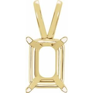 18K Geelgoud 5x3 mm Emerald 4-Prong Hanger Montuur