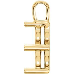 14K Geelgoud 5.8 & 4.4 mm Rond Two-Steen Hanger Montuur - Afbeelding 2