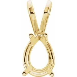 18K Geelgoud 12x8 mm Peer 4-Prong Hanger Montuur