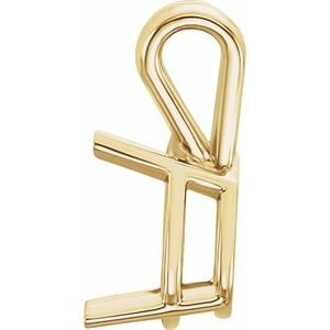 14K Geelgoud 10x7 mm Peer 4-Prong Hanger Montuur - Afbeelding 2