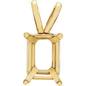 14K Geelgoud 7x5 mm Emerald Lichtgewicht Hanger Montuur