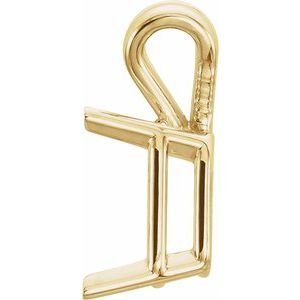 14K Geelgoud 11x9 mm Emerald Lichtgewicht Hanger Montuur - Afbeelding 2