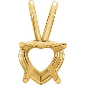 14K Geelgoud 5x5 mm Hart 4-Prong Hanger Montuur