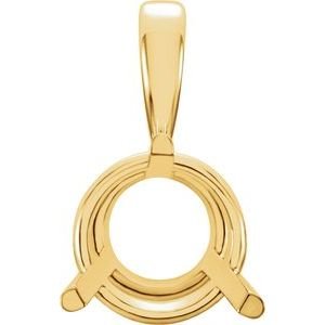 14K Geelgoud 8 mm Rond 3-Prong Hanger Montuur