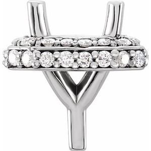 14K Witgoud 5 mm Princess 1/5 CTW Natuurlijke Diamant Semi-Gezet Zetkop met stift - Afbeelding 2