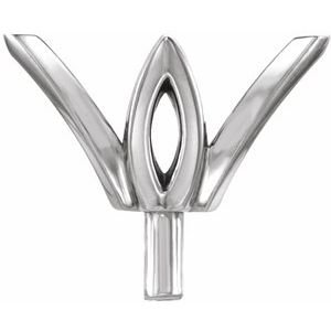 14K Witgoud 10x5 mm Marquise 4-Prong Tulp-zetting Zetkop met stift
