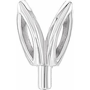 14K Witgoud 8.2 mm Rond 4-Prong Tulp-zetting Zetkop met stift