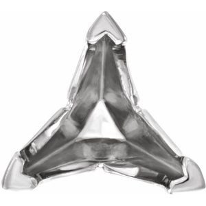 14K Witgoud 5.5 mm Trilliant 3 Prong V-End Hoge Zetkop met stift - Afbeelding 2