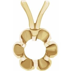 14K Geelgoud 5.5 mm Rond 6-Prong Buttercup Hanger Montuur