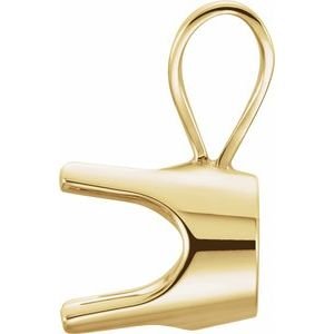 14K Geelgoud 6.5 mm Rond 4-Prong Solitair Hanger Montuur - Afbeelding 2