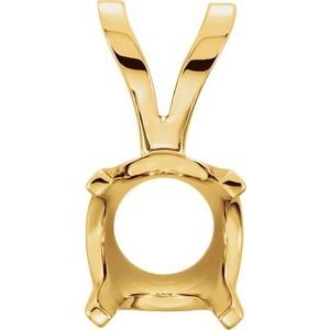 14K Geelgoud 7 mm Rond 4-Prong Solitair Hanger Montuur