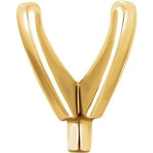 14K Geelgoud 5.5 mm  Rond 4-Prong Lage Zetkop met stift