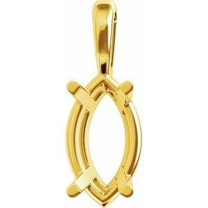 14K Geelgoud 9x5 mm Marquise Hanger Montuur