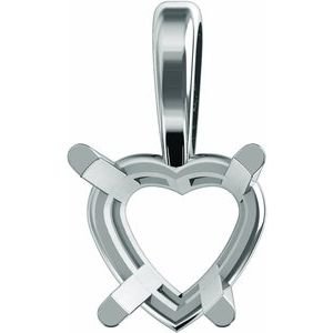 18K Witgoud 7x7 mm Hart Hanger Montuur
