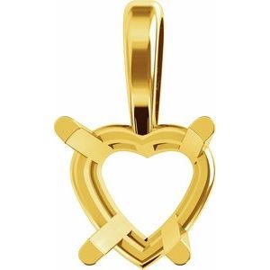 18K Geelgoud 8x8 mm Hart Hanger Montuur