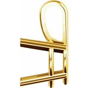 18K Geelgoud 5.5x5.5 mm Hart Hanger Montuur - Afbeelding 2