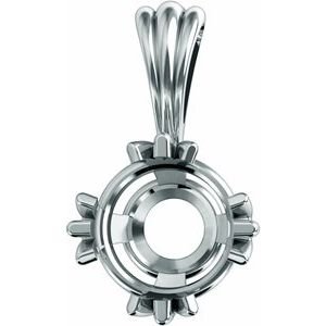 18K Witgoud 7 mm Rond Claw Prong Chaton Hanger Montuur