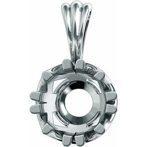 18K Witgoud 4.5 mm Rond Chaton Hanger Montuur