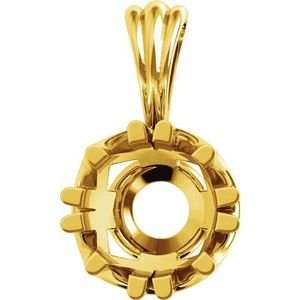 14K Geelgoud 4.5 mm Rond Chaton Hanger Montuur