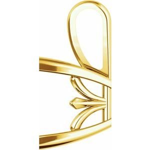 14K Geelgoud 7x7 mm Princess V-End Flora Hanger Montuur - Afbeelding 2
