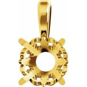 14K Geelgoud 8 mm Rond 4-Prong Flora Hanger Montuur