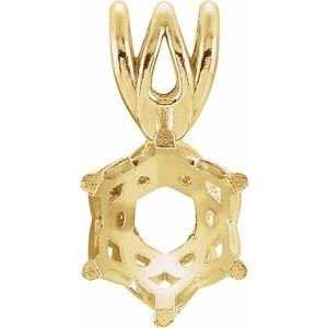 18K Geelgoud 8.5 mm Rond 6-Prong Hanger Montuur