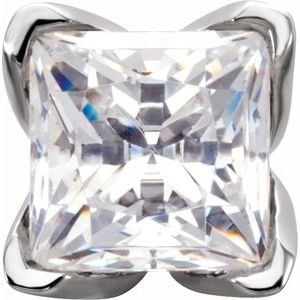 14K Witgoud 6.5 mm Princess 4-Prong Tulp-zetting Zetkop met stift - Afbeelding 5