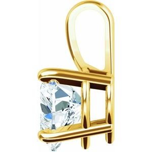 18K Geelgoud 8x8 mm Hart Hanger Montuur - Afbeelding 5